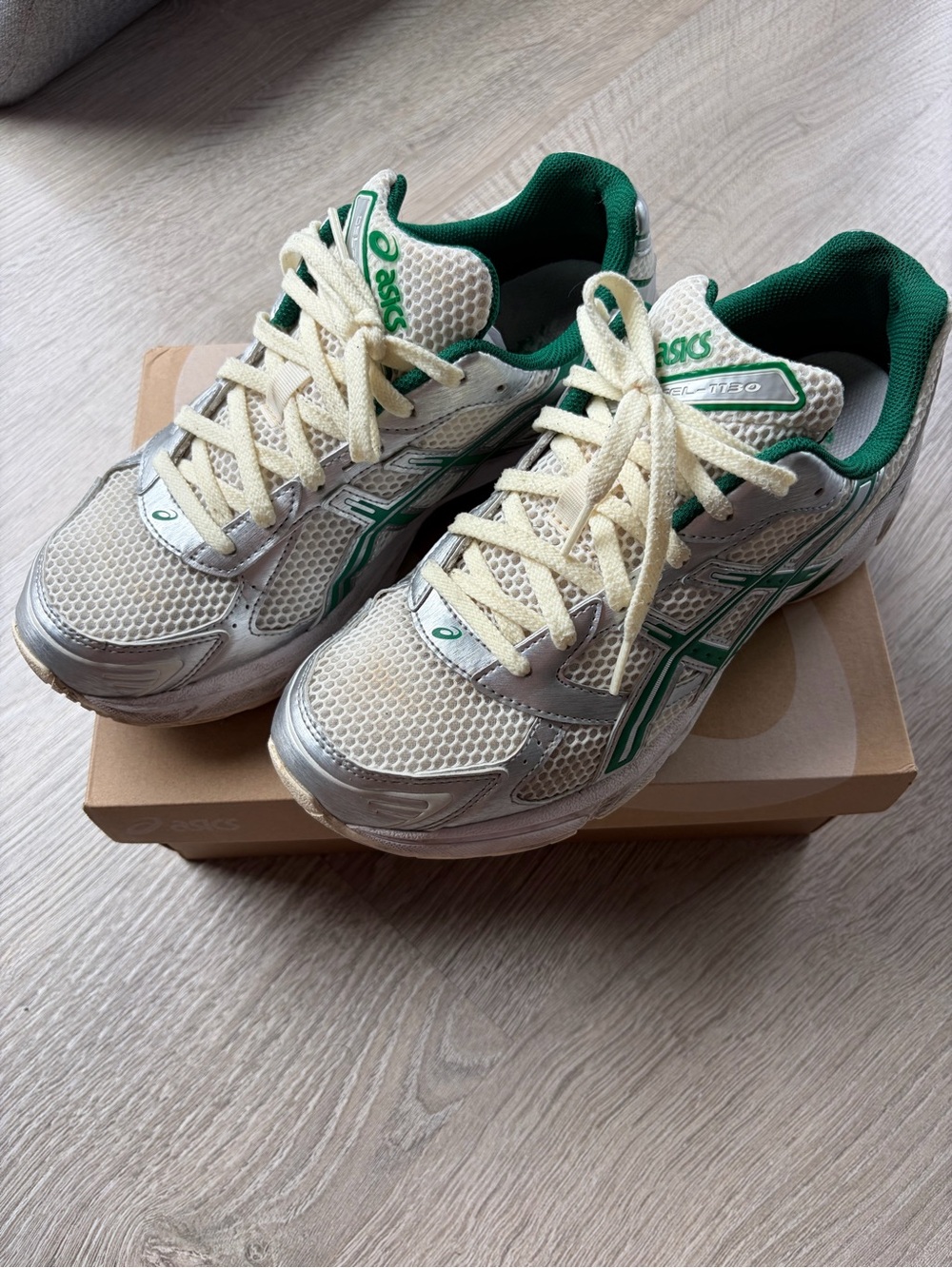 ASICS Gel-1130 Cream/Kale Mesh Sneakers
